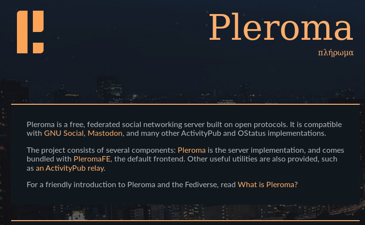 Pleroma, an alternative to the Mastodon social network